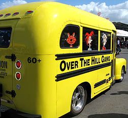 Over the hill school bus.