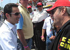 Helio Castroneves talking w/Joe.