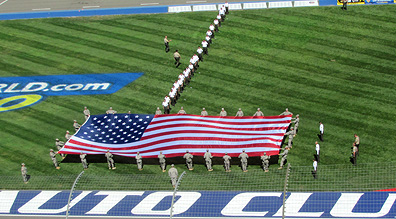 Huge American flag.