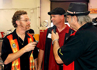 Tim & Joe interviewing pinstriper Jeff Styles.